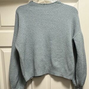 Pink Rose Gray Cowl Neck Sweater